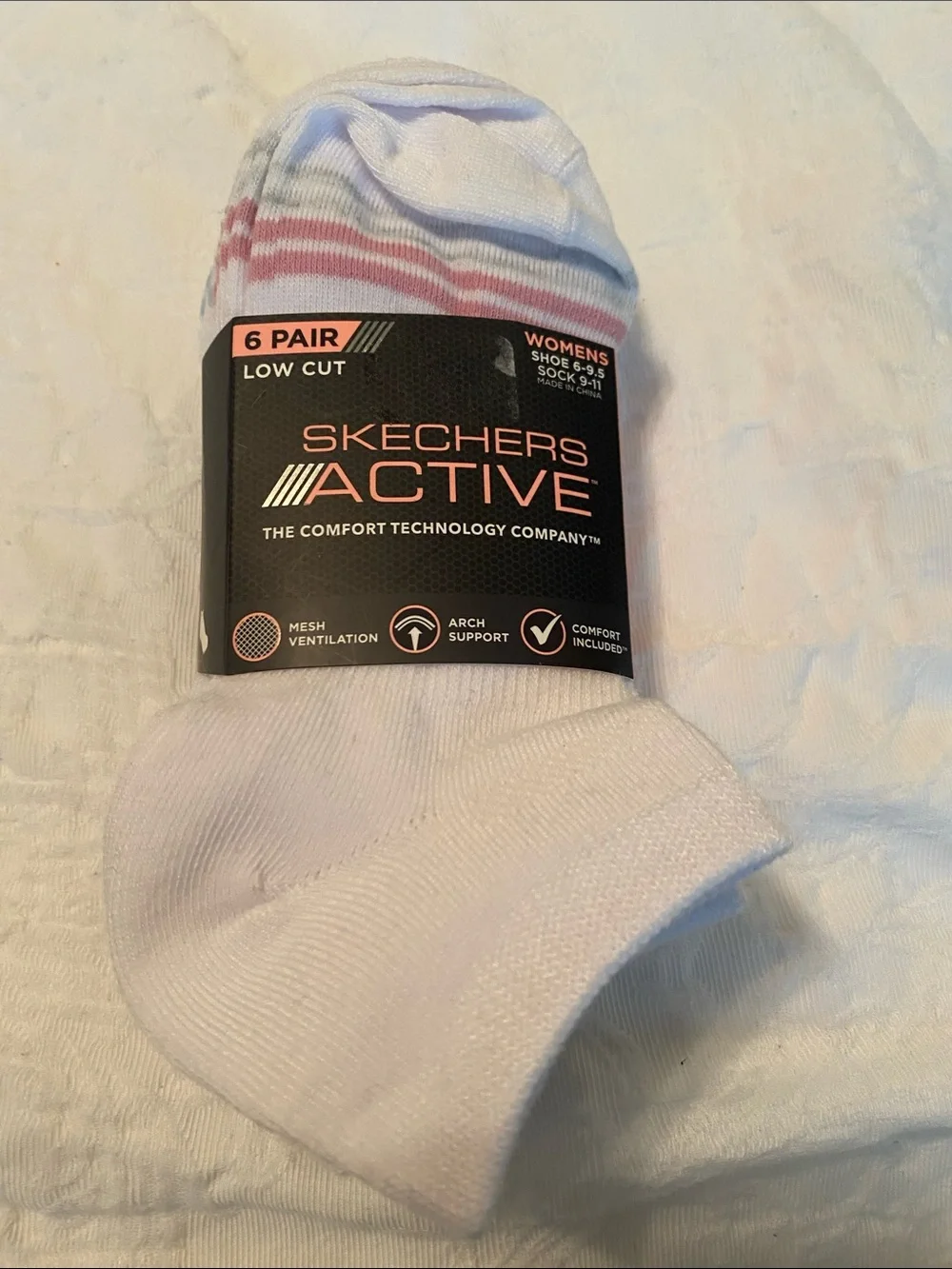 Skechers Active Women's White Low-Cut Athletic Socks - 6 Pairs
